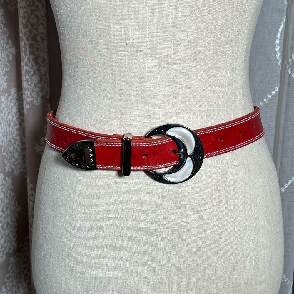 Liz Claiborne Red Leather Vintage Belt